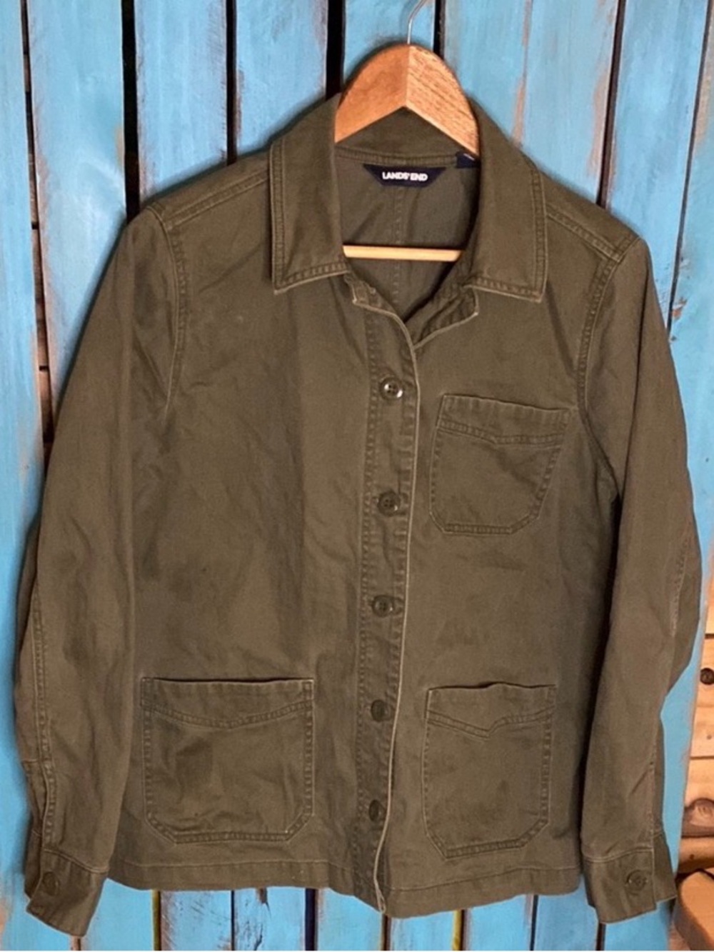Lands' End army style Olive field Jacket size medium 10-12